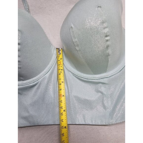Victoria's Secret Body By Victoria Shiny Mint Green/Blue Bustier Bra Size 34DD - Picture 3 of 10